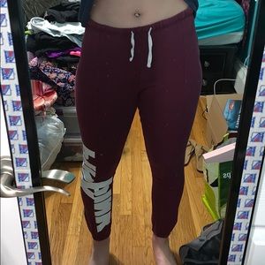 PINK VS maroon joggers